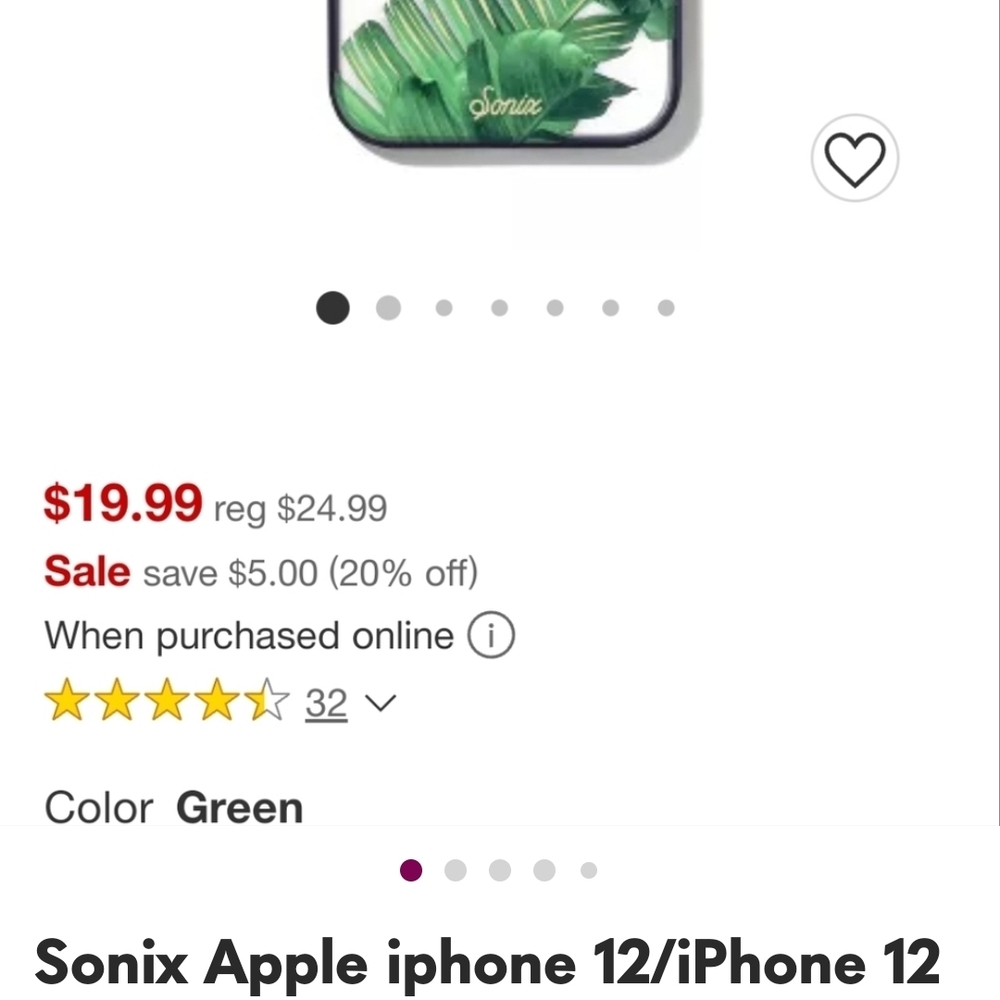 Sonix Tropical Leaf Case for iPhone 12/12 Pro - Green